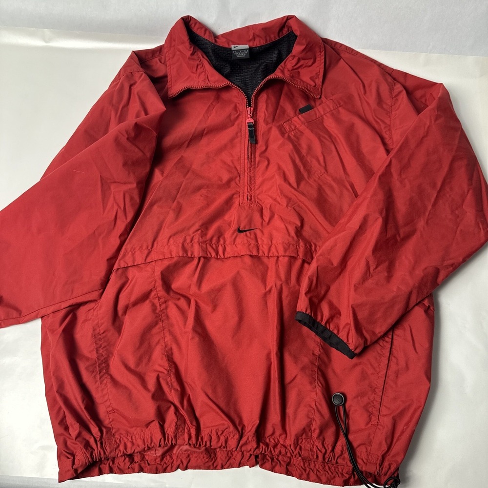 VTG Nike Anorak Windbreaker Jacket Men's‎ L Retro Center Swoosh Cd Player Pocket